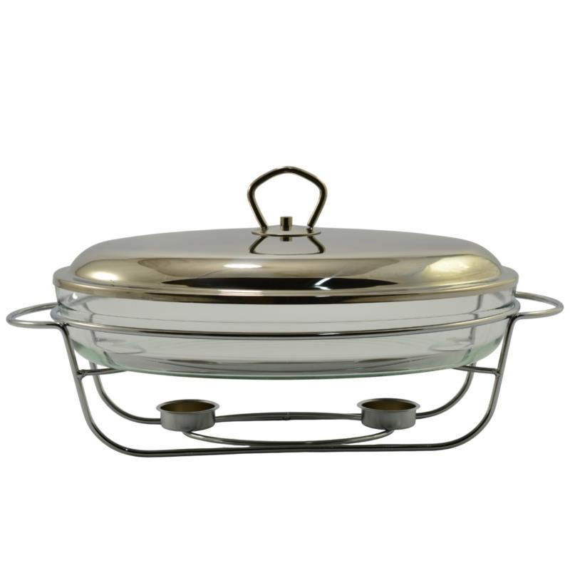 Brytfanna szklana z podgrzewaczem 3L 43x24,5x15,5cm HASU5